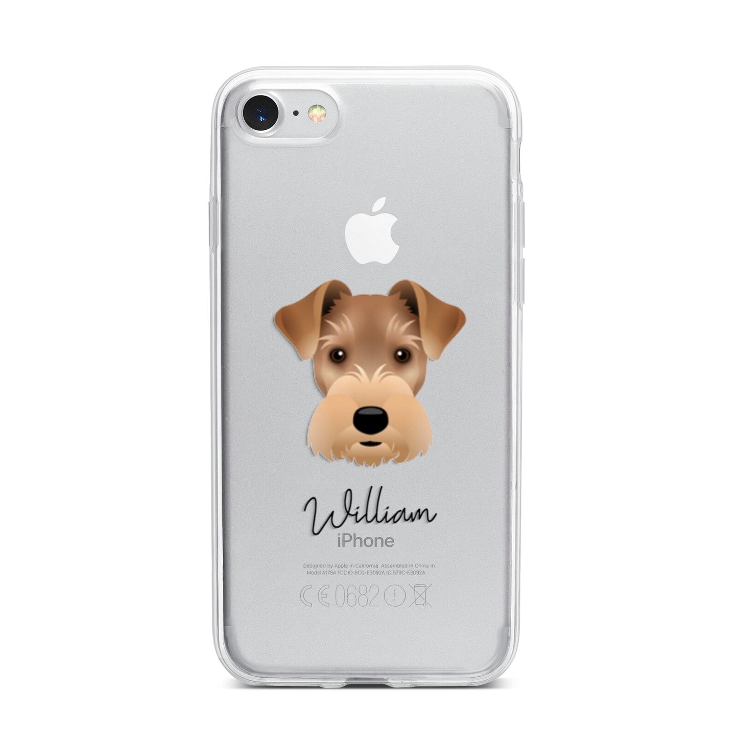 Welsh Terrier Personalised iPhone 7 Bumper Case on Silver iPhone