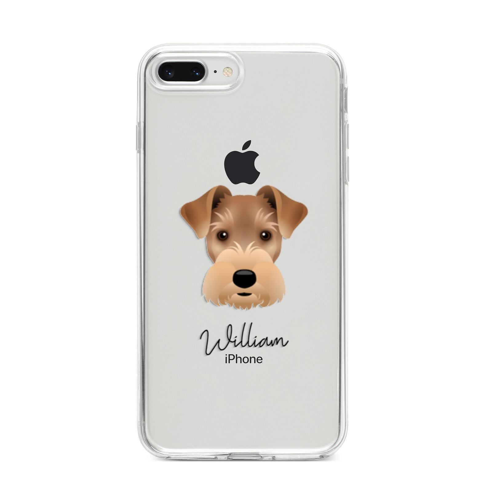 Welsh Terrier Personalised iPhone 8 Plus Bumper Case on Silver iPhone