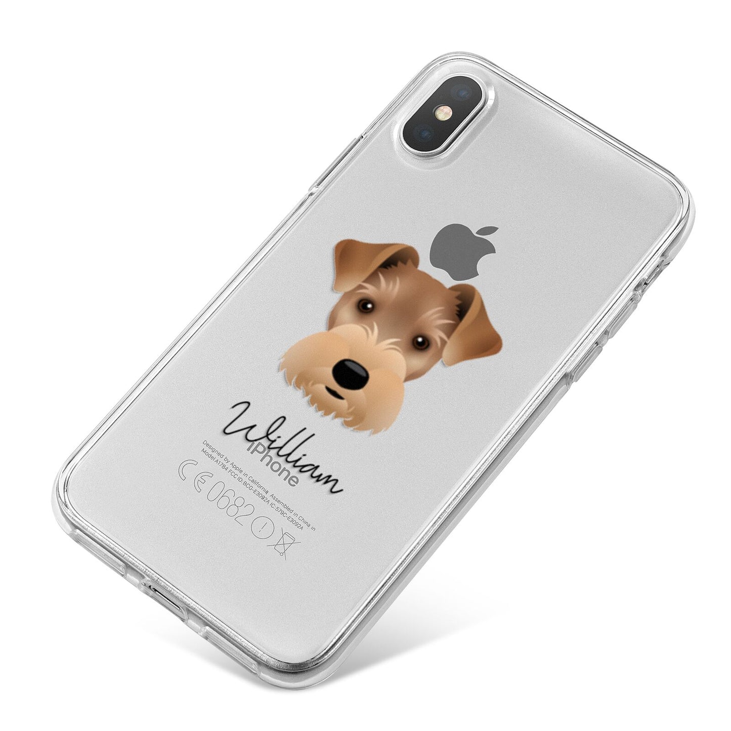 Welsh Terrier Personalised iPhone X Bumper Case on Silver iPhone