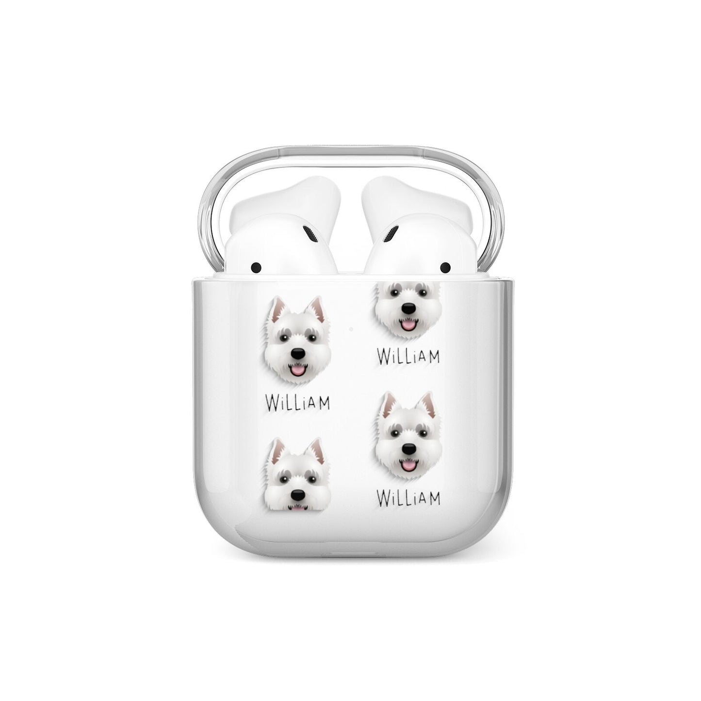 West Highland White Terrier Icon with Name AirPods Case