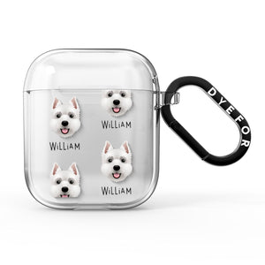 West Highland White Terrier Icon with Name AirPods Case