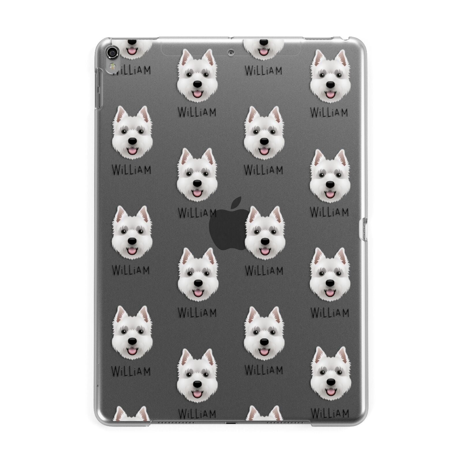 West Highland White Terrier Icon with Name Apple iPad Grey Case