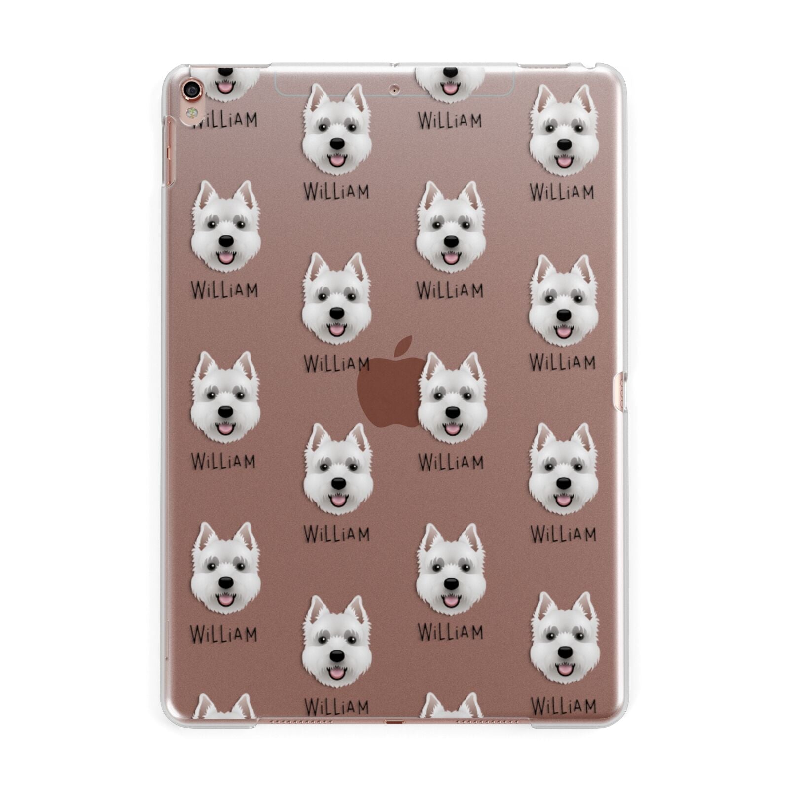 West Highland White Terrier Icon with Name Apple iPad Rose Gold Case