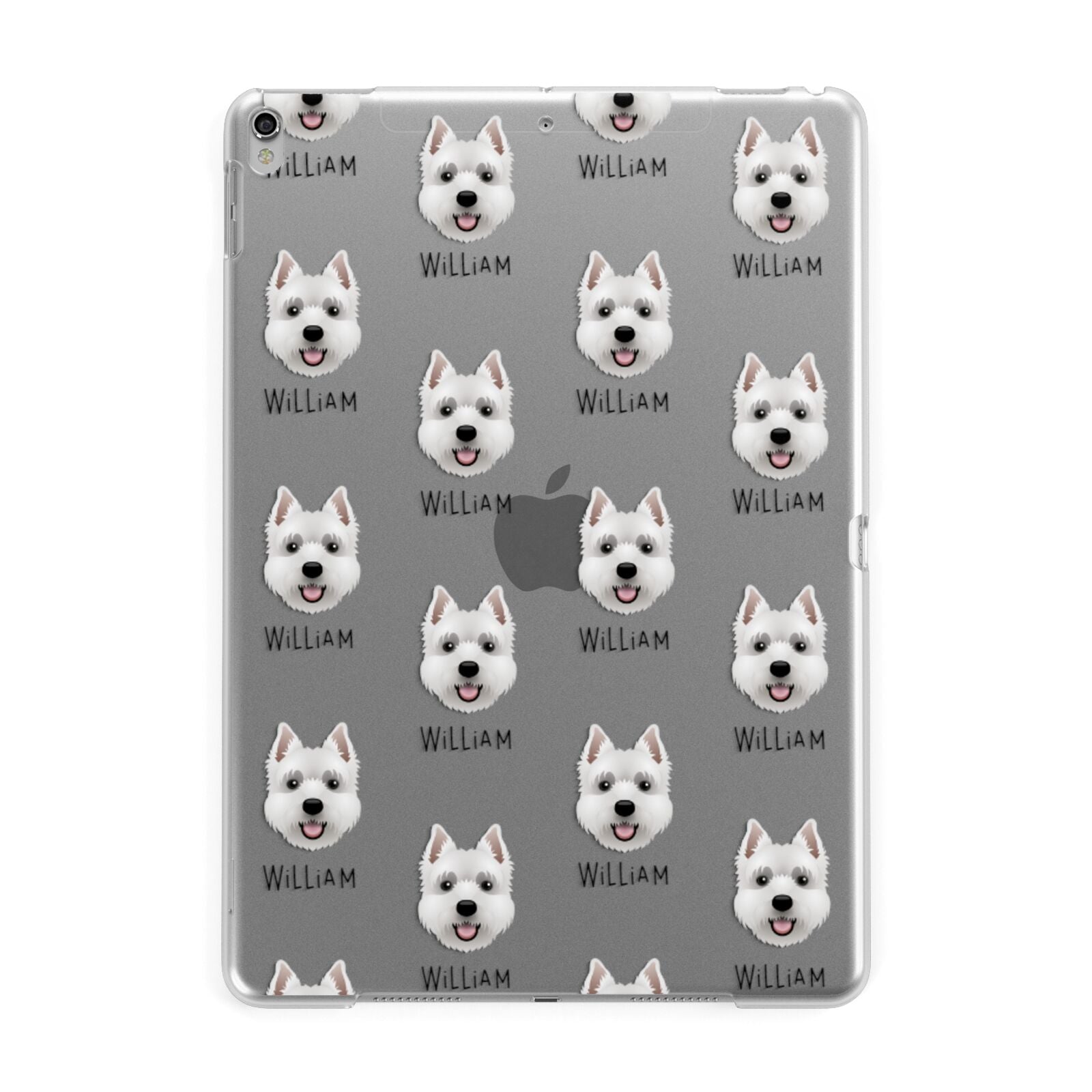 West Highland White Terrier Icon with Name Apple iPad Silver Case