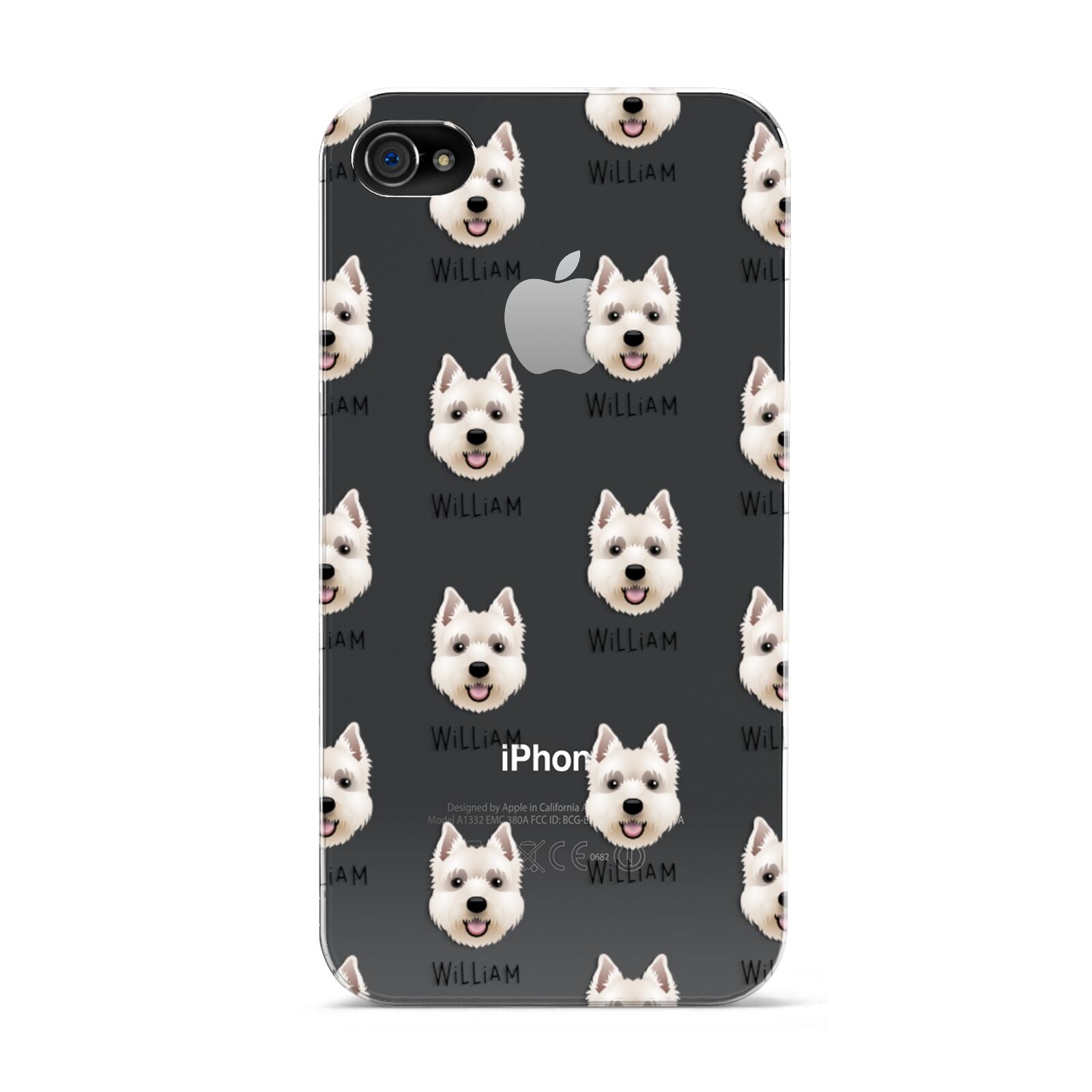 West Highland White Terrier Icon with Name Apple iPhone 4s Case