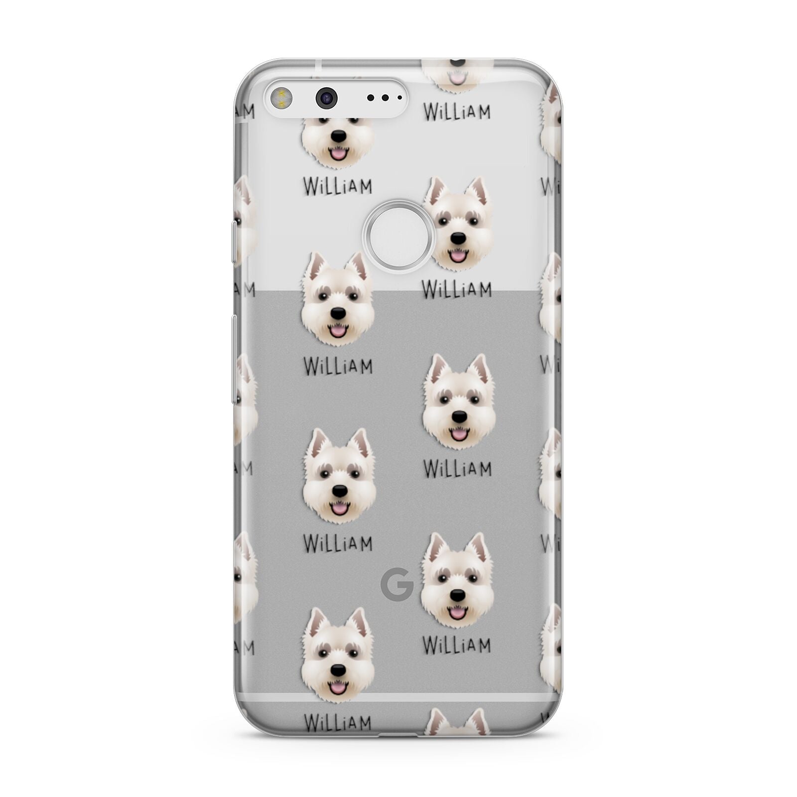 West Highland White Terrier Icon with Name Google Pixel Case
