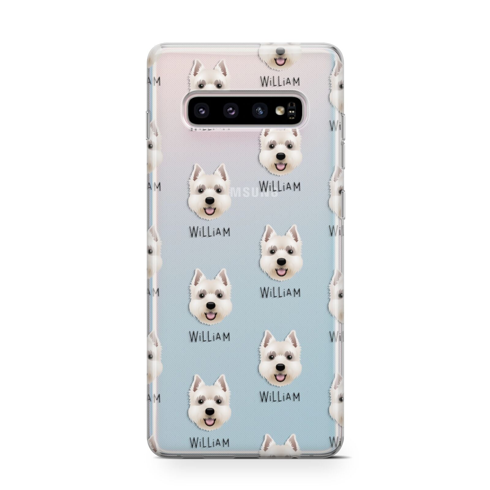 West Highland White Terrier Icon with Name Samsung Galaxy S10 Case