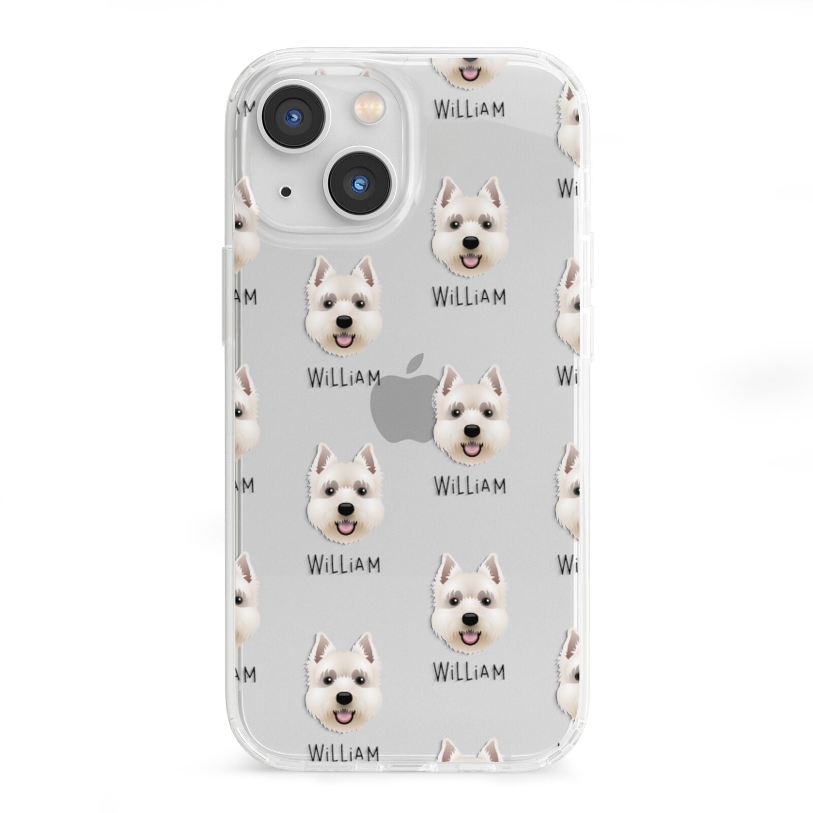 West Highland White Terrier Icon with Name iPhone 13 Mini Clear Bumper Case