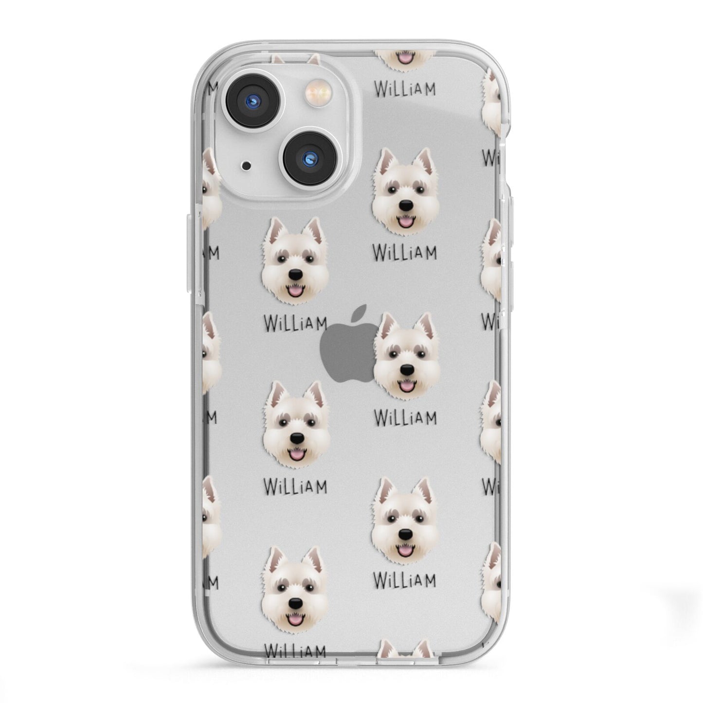 West Highland White Terrier Icon with Name iPhone 13 Mini TPU Impact Case with White Edges