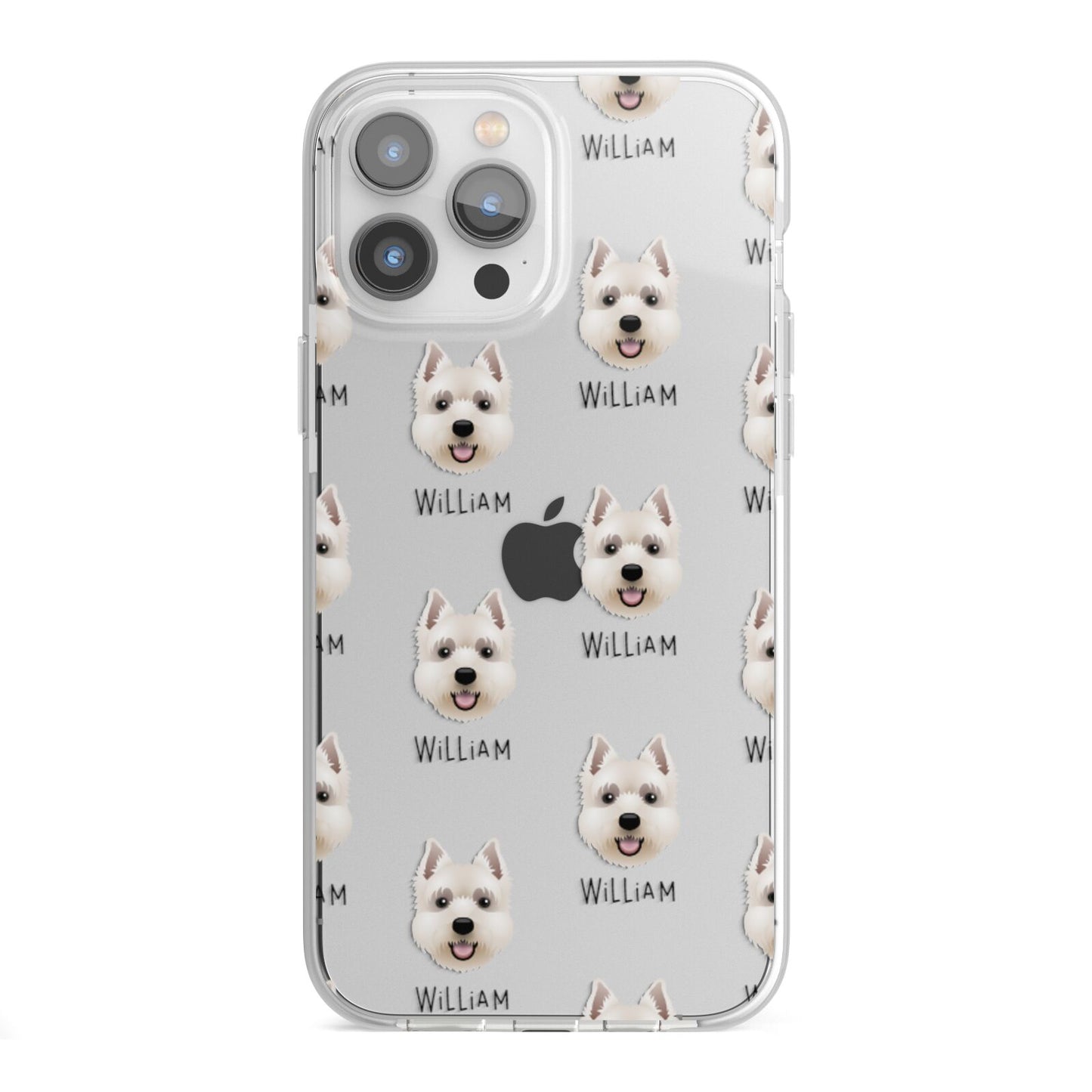 West Highland White Terrier Icon with Name iPhone 13 Pro Max TPU Impact Case with White Edges