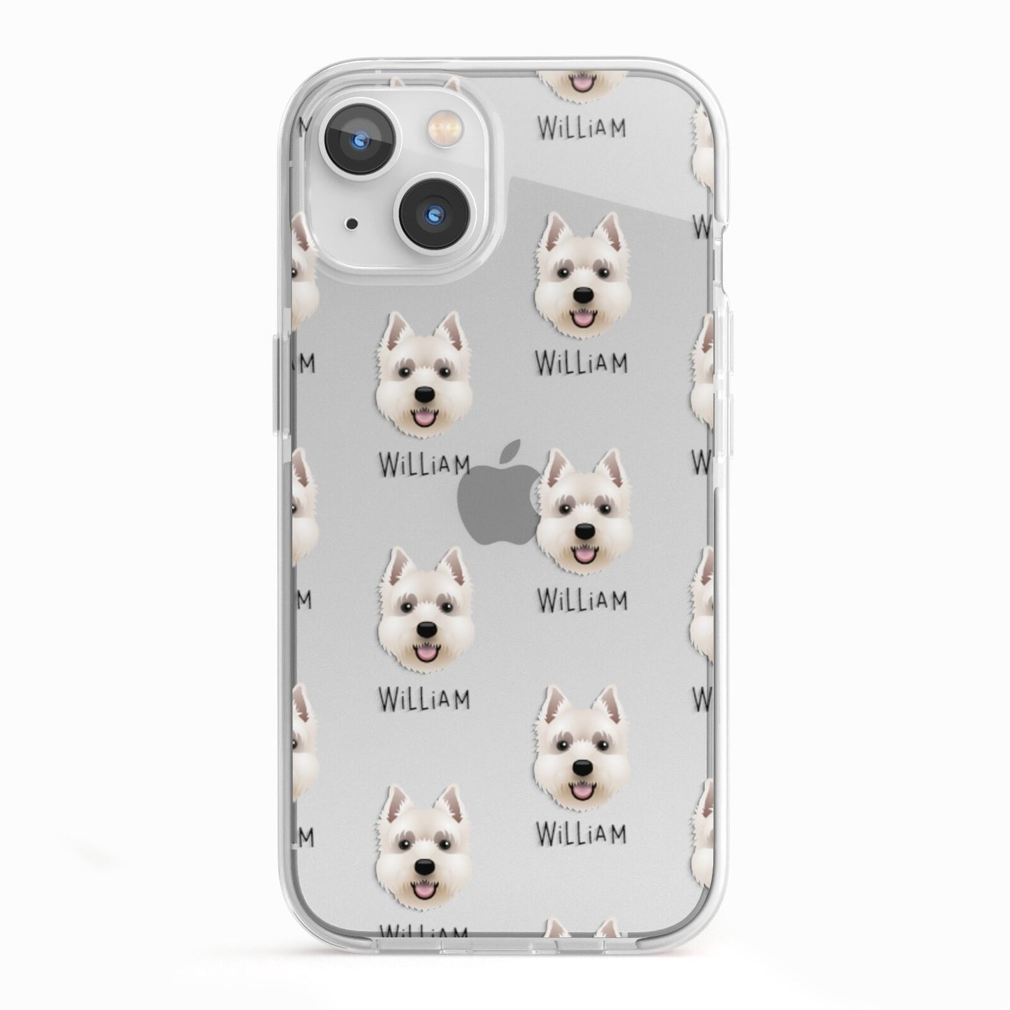 West Highland White Terrier Icon with Name iPhone 13 TPU Impact Case with White Edges