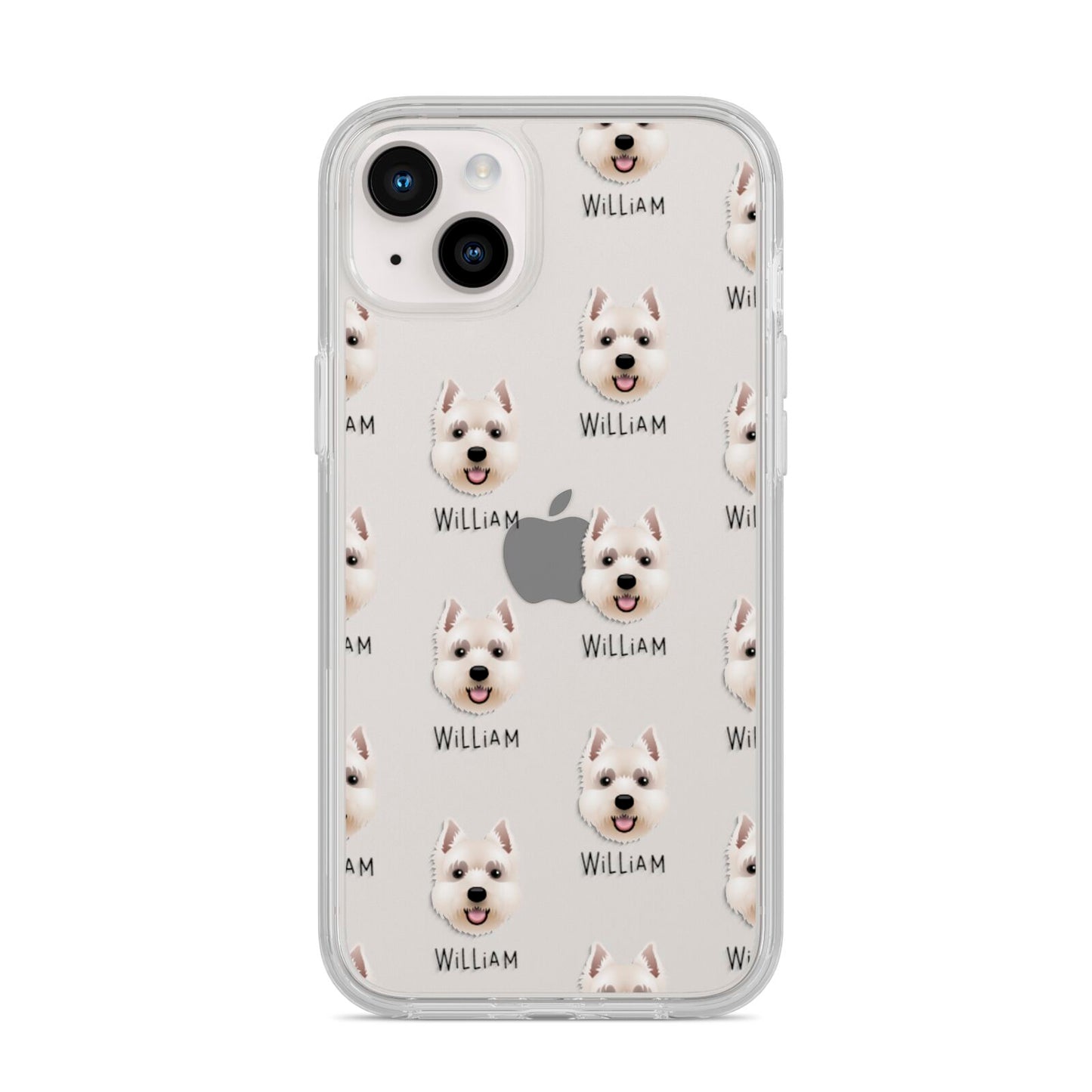 West Highland White Terrier Icon with Name iPhone 14 Plus Clear Tough Case Starlight