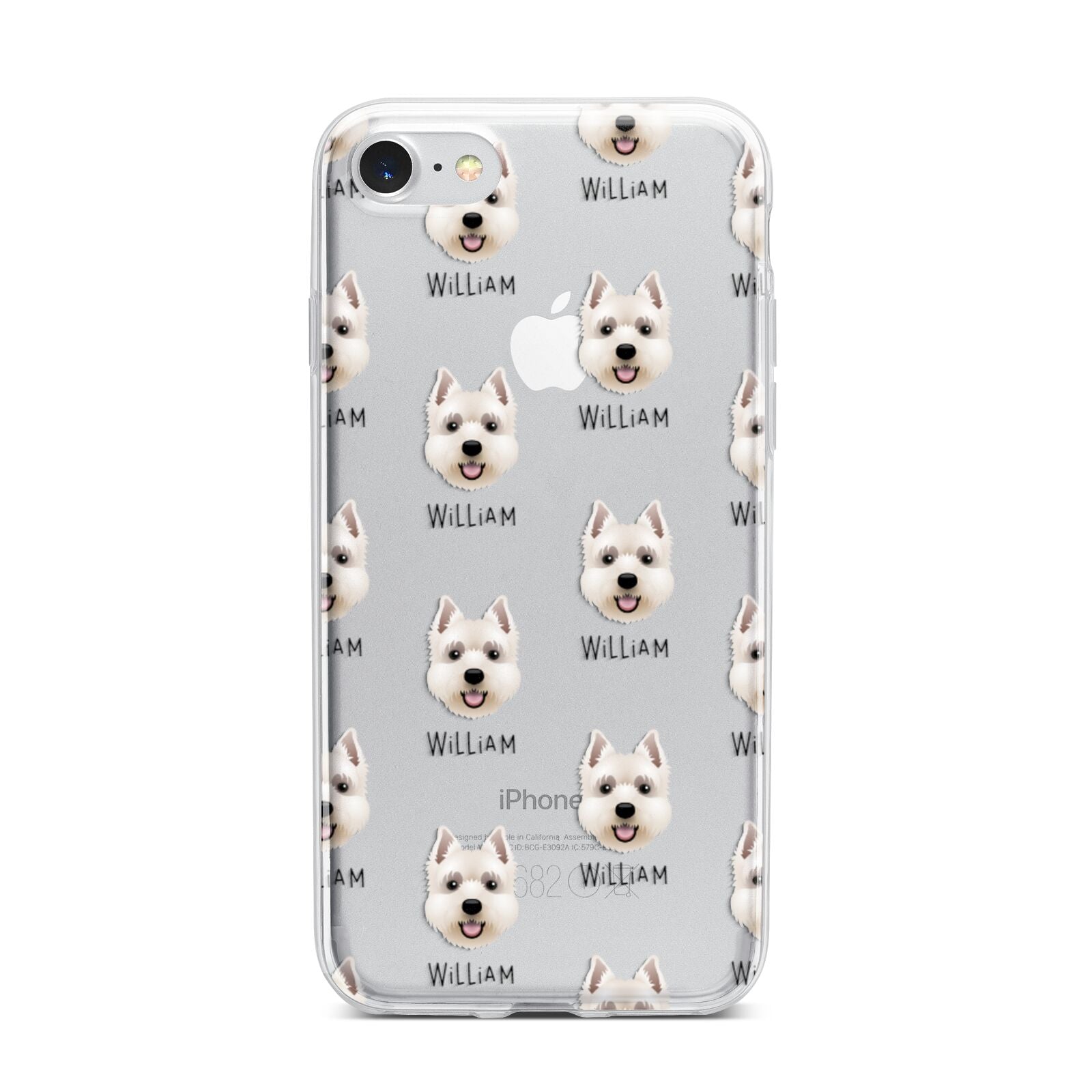 West Highland White Terrier Icon with Name iPhone 7 Bumper Case on Silver iPhone