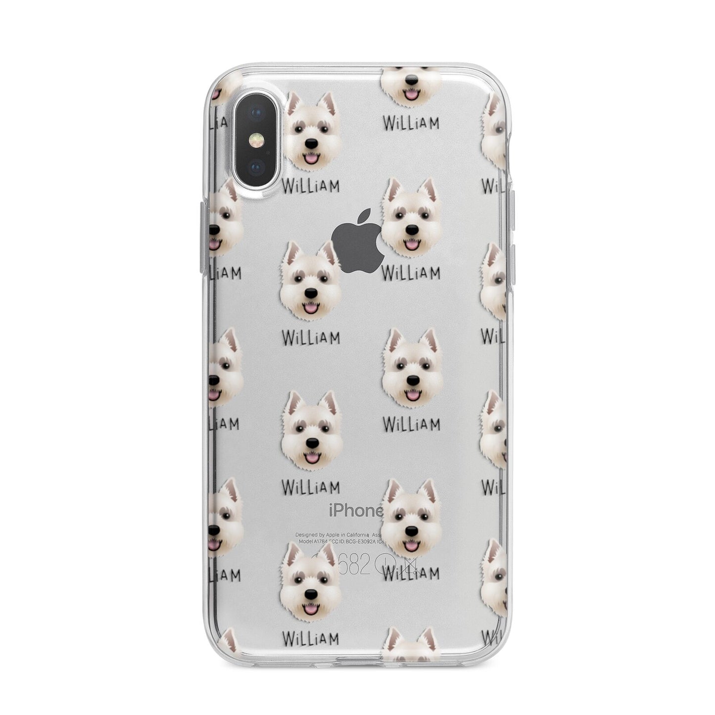 West Highland White Terrier Icon with Name iPhone X Bumper Case on Silver iPhone Alternative Image 1