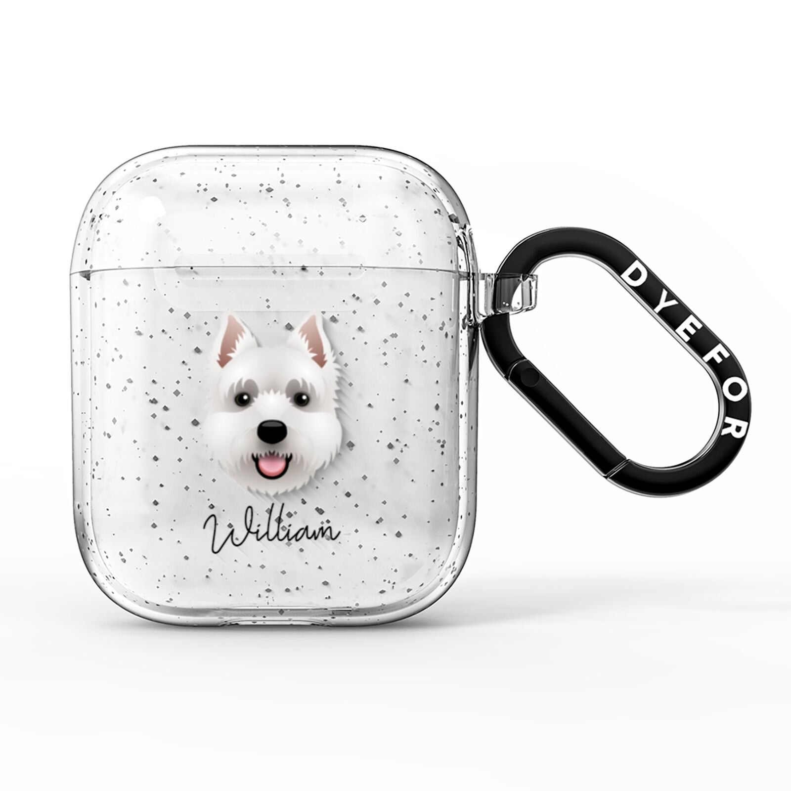 West Highland White Terrier Personalised AirPods Glitter Case