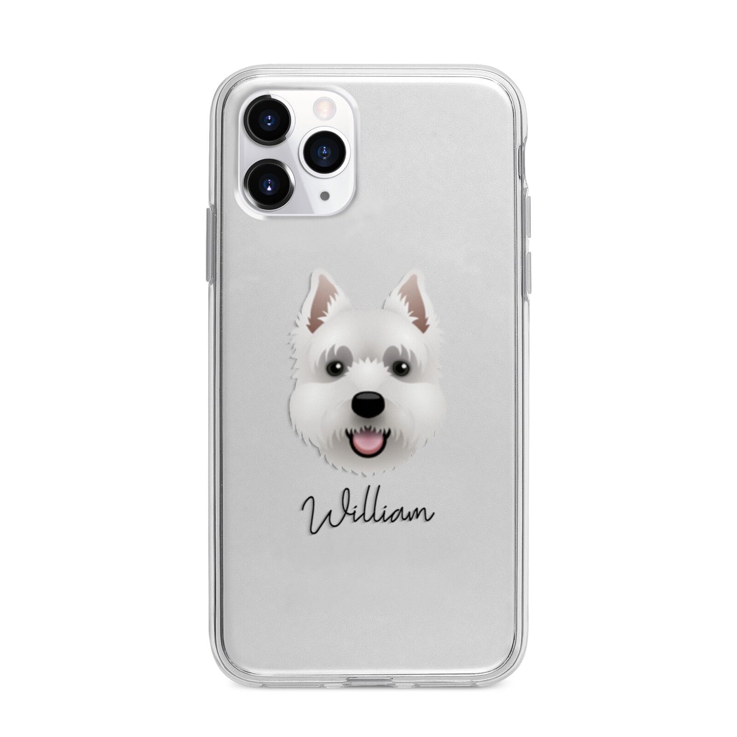 West Highland White Terrier Personalised Apple iPhone 11 Pro Max in Silver with Bumper Case