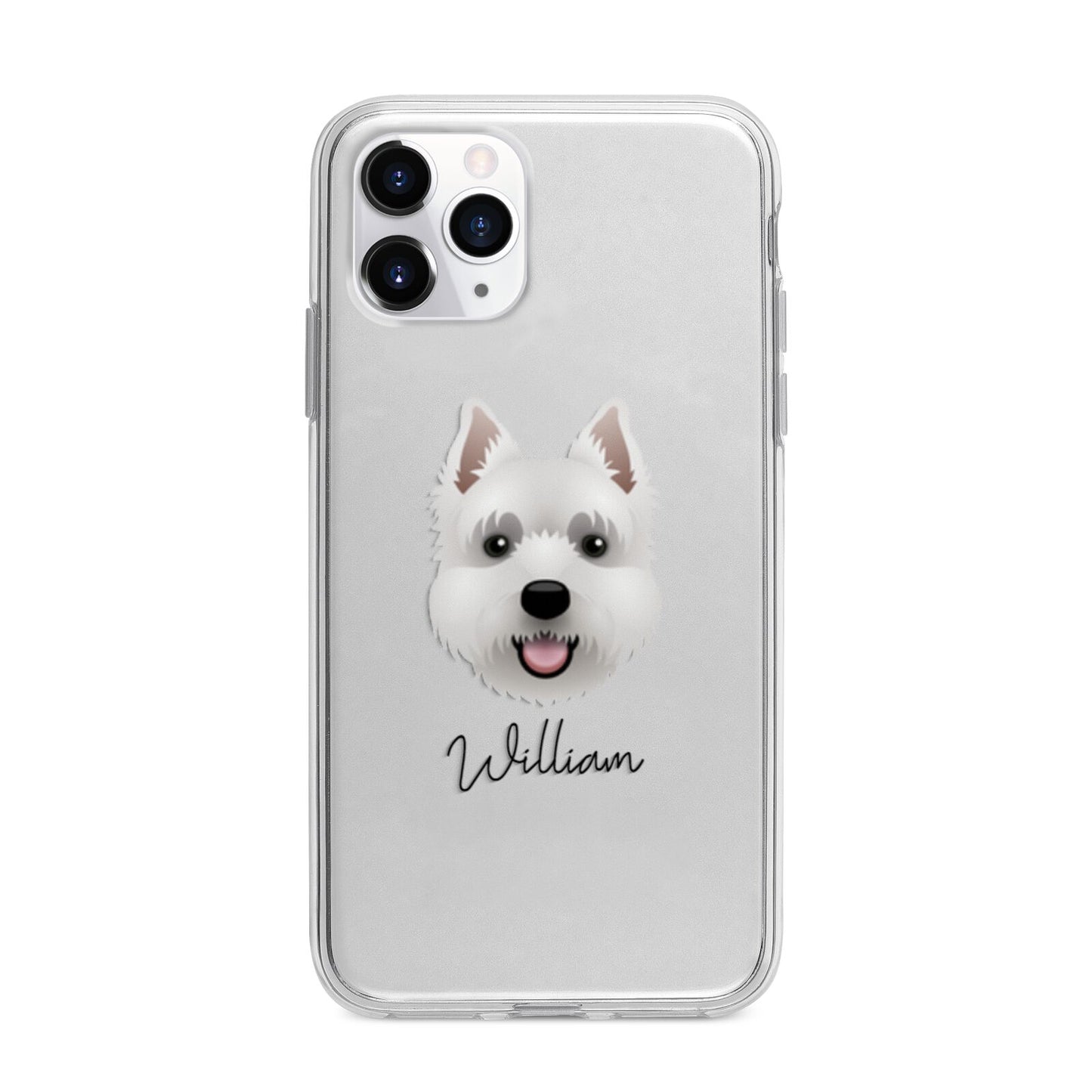 West Highland White Terrier Personalised Apple iPhone 11 Pro in Silver with Bumper Case