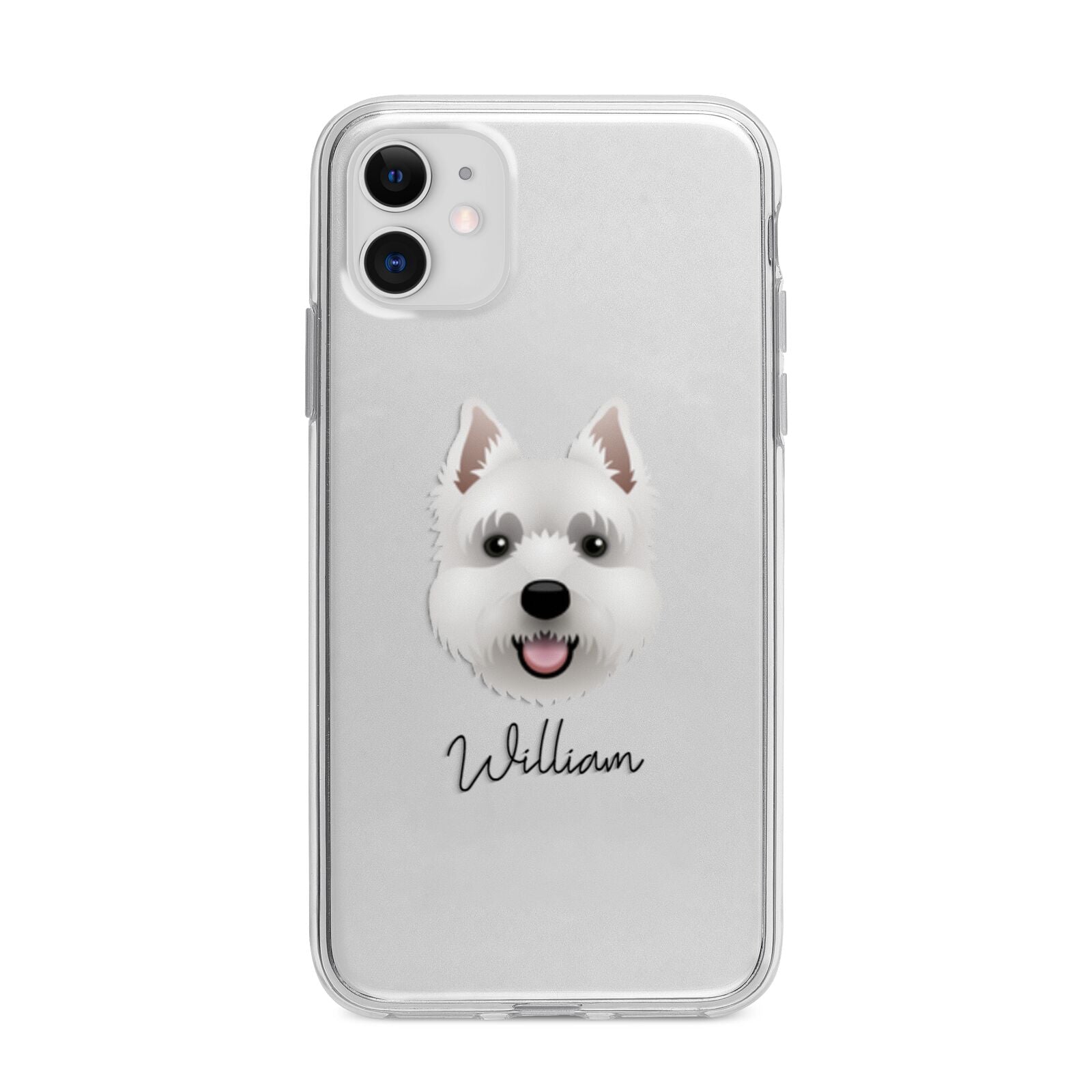 West Highland White Terrier Personalised Apple iPhone 11 in White with Bumper Case