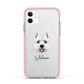 West Highland White Terrier Personalised Apple iPhone 11 in White with Pink Impact Case