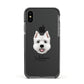 West Highland White Terrier Personalised Apple iPhone Xs Impact Case Black Edge on Black Phone