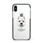West Highland White Terrier Personalised Apple iPhone Xs Impact Case Black Edge on Silver Phone