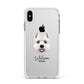 West Highland White Terrier Personalised Apple iPhone Xs Max Impact Case White Edge on Silver Phone