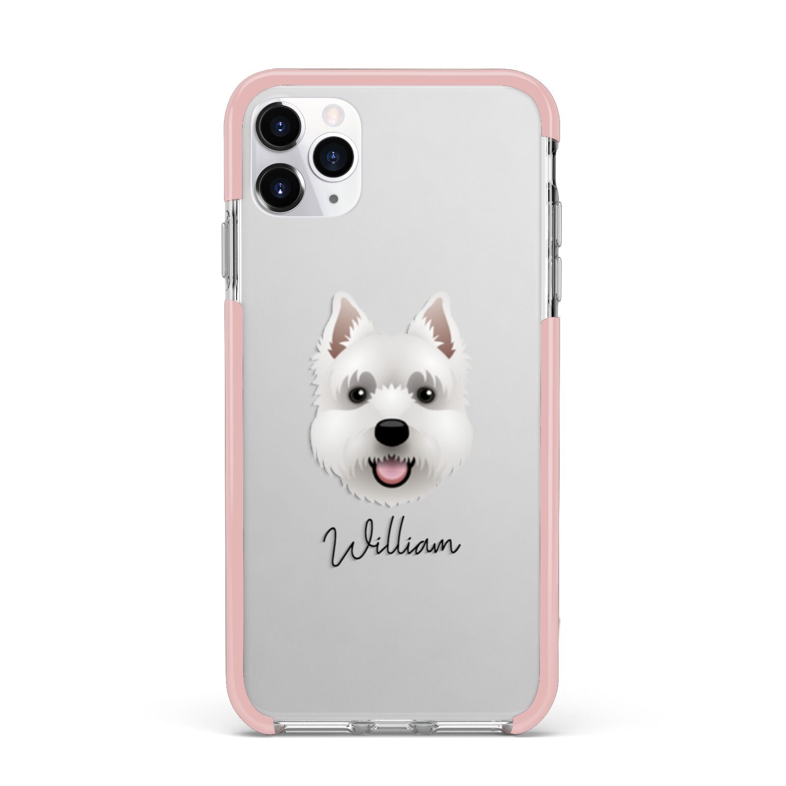 West Highland White Terrier Personalised iPhone 11 Pro Max Impact Pink Edge Case