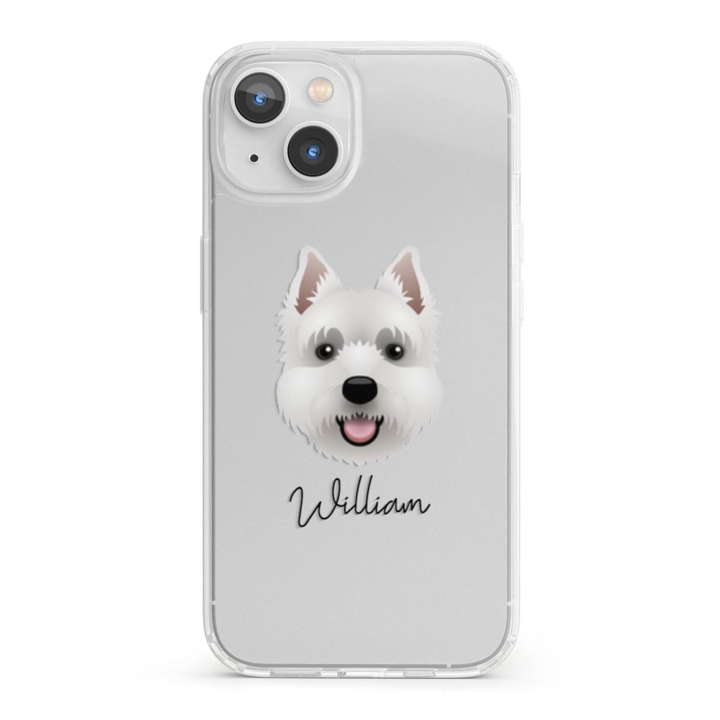 West Highland White Terrier Personalised iPhone 13 Clear Bumper Case