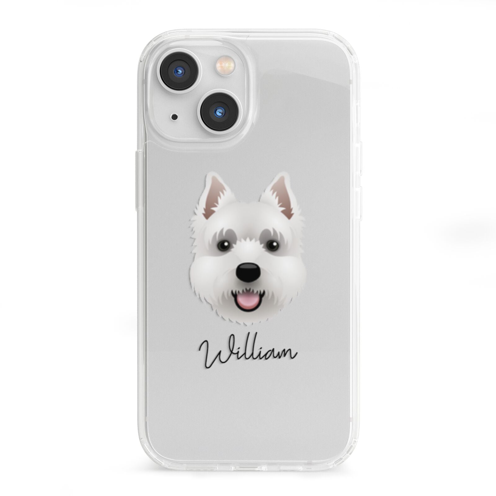 West Highland White Terrier Personalised iPhone 13 Mini Clear Bumper Case