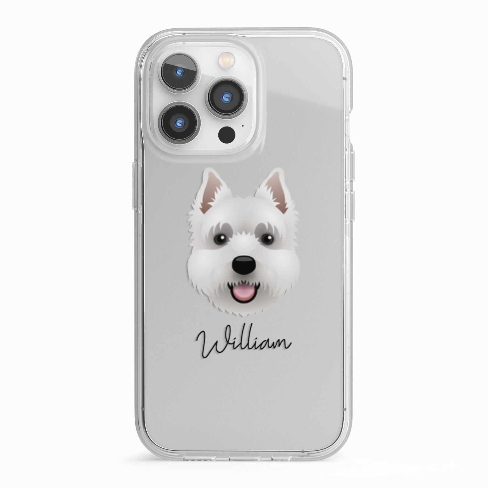 West Highland White Terrier Personalised iPhone 13 Pro TPU Impact Case with White Edges