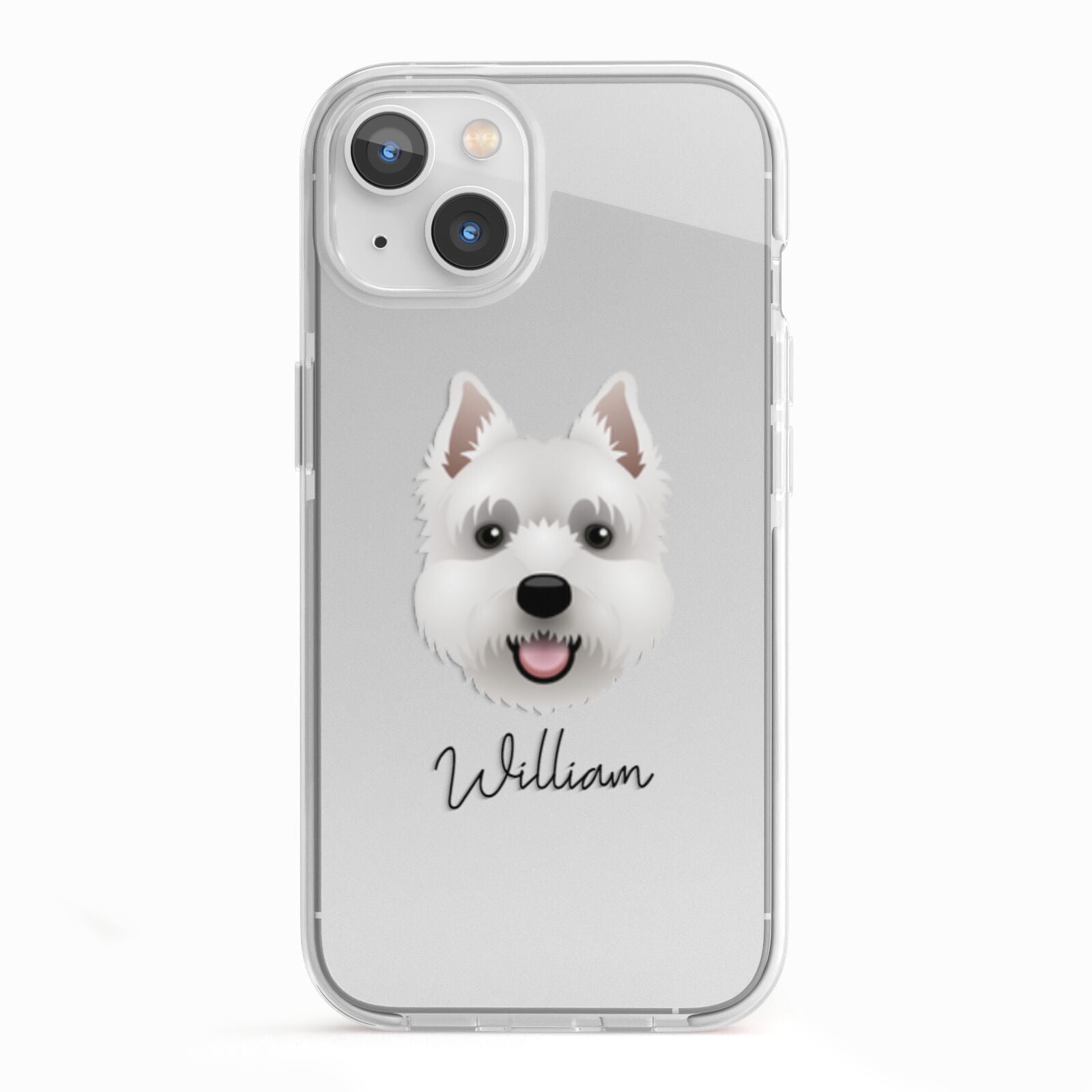 West Highland White Terrier Personalised iPhone 13 TPU Impact Case with White Edges