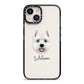 West Highland White Terrier Personalised iPhone 14 Black Impact Case on Silver phone