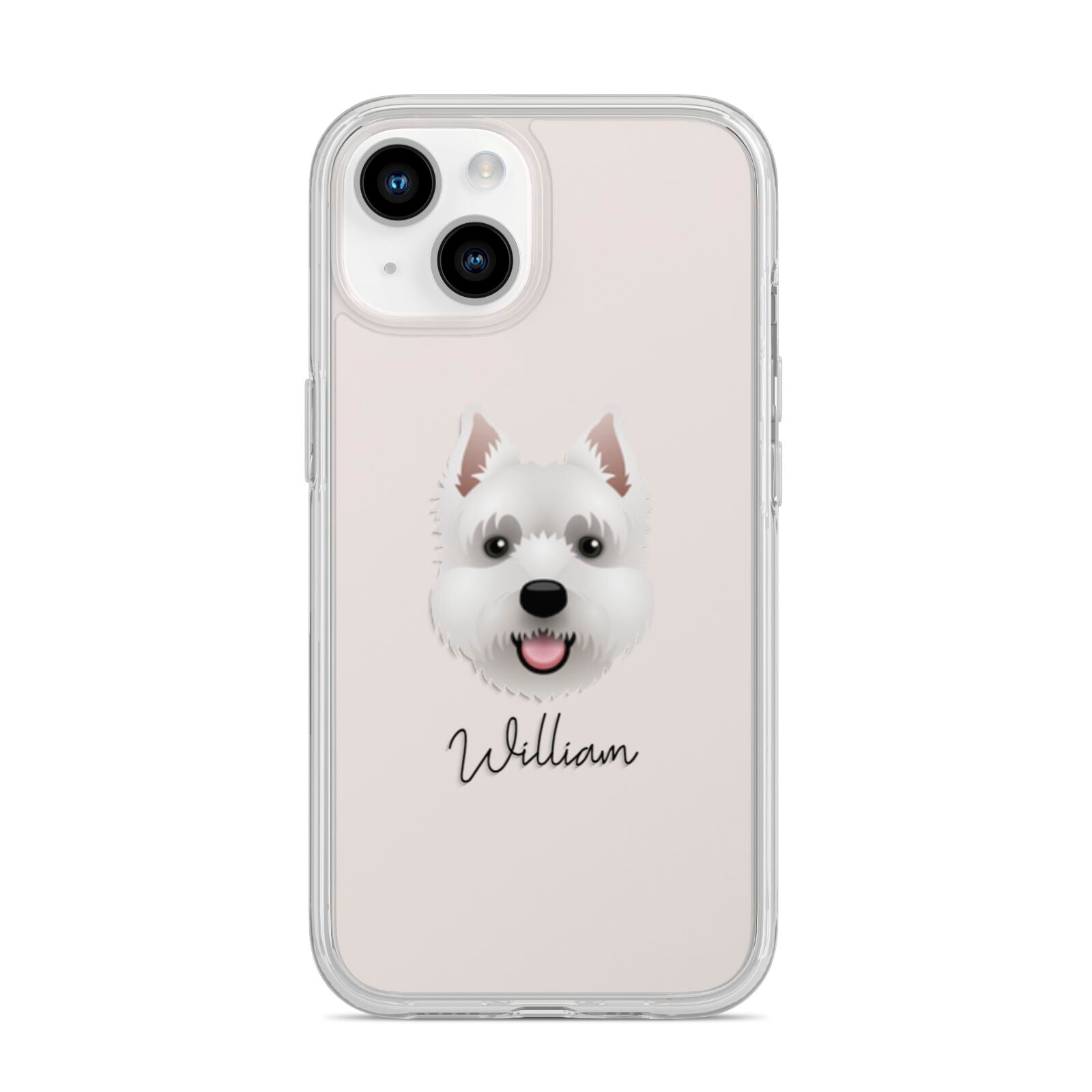 West Highland White Terrier Personalised iPhone 14 Clear Tough Case Starlight