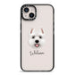 West Highland White Terrier Personalised iPhone 14 Plus Black Impact Case on Silver phone