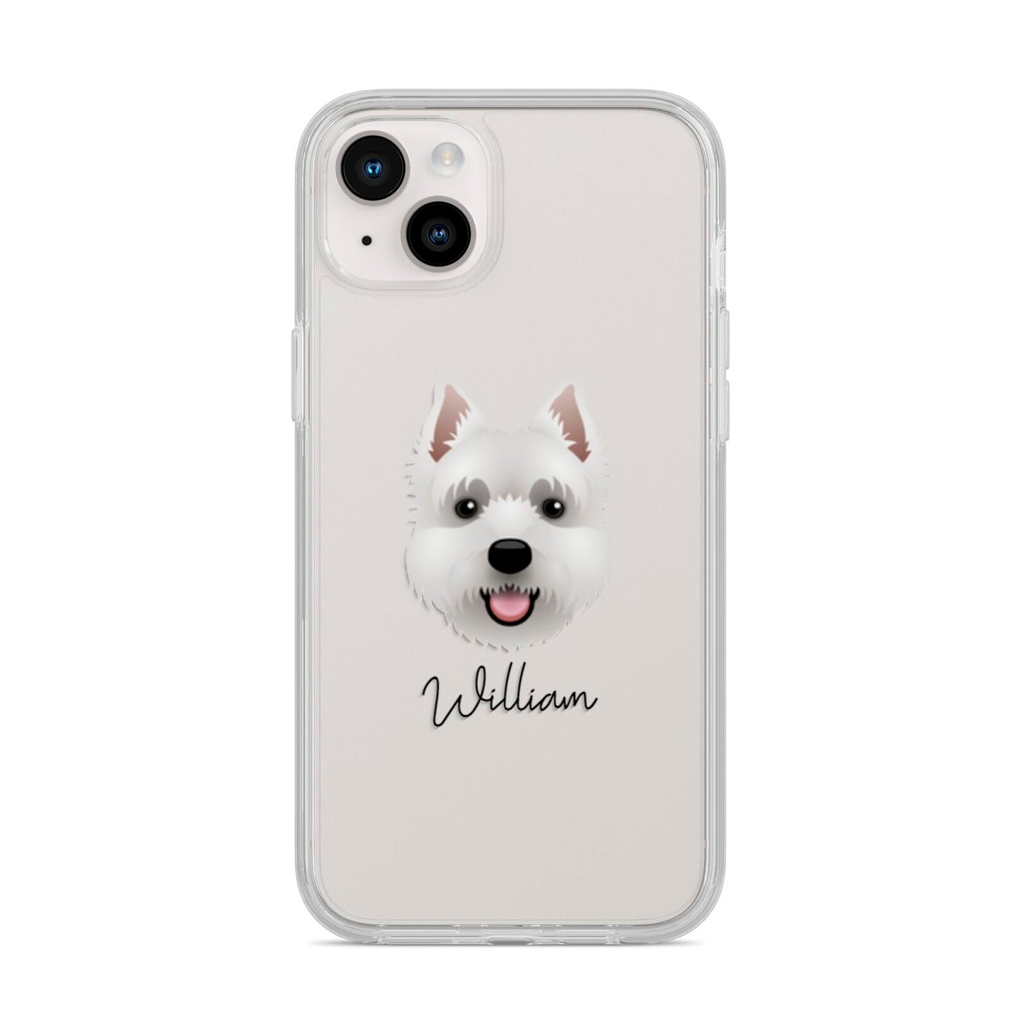 West Highland White Terrier Personalised iPhone 14 Plus Clear Tough Case Starlight