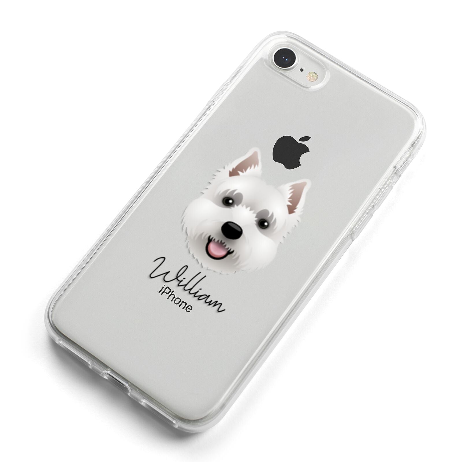 West Highland White Terrier Personalised iPhone 8 Bumper Case on Silver iPhone Alternative Image