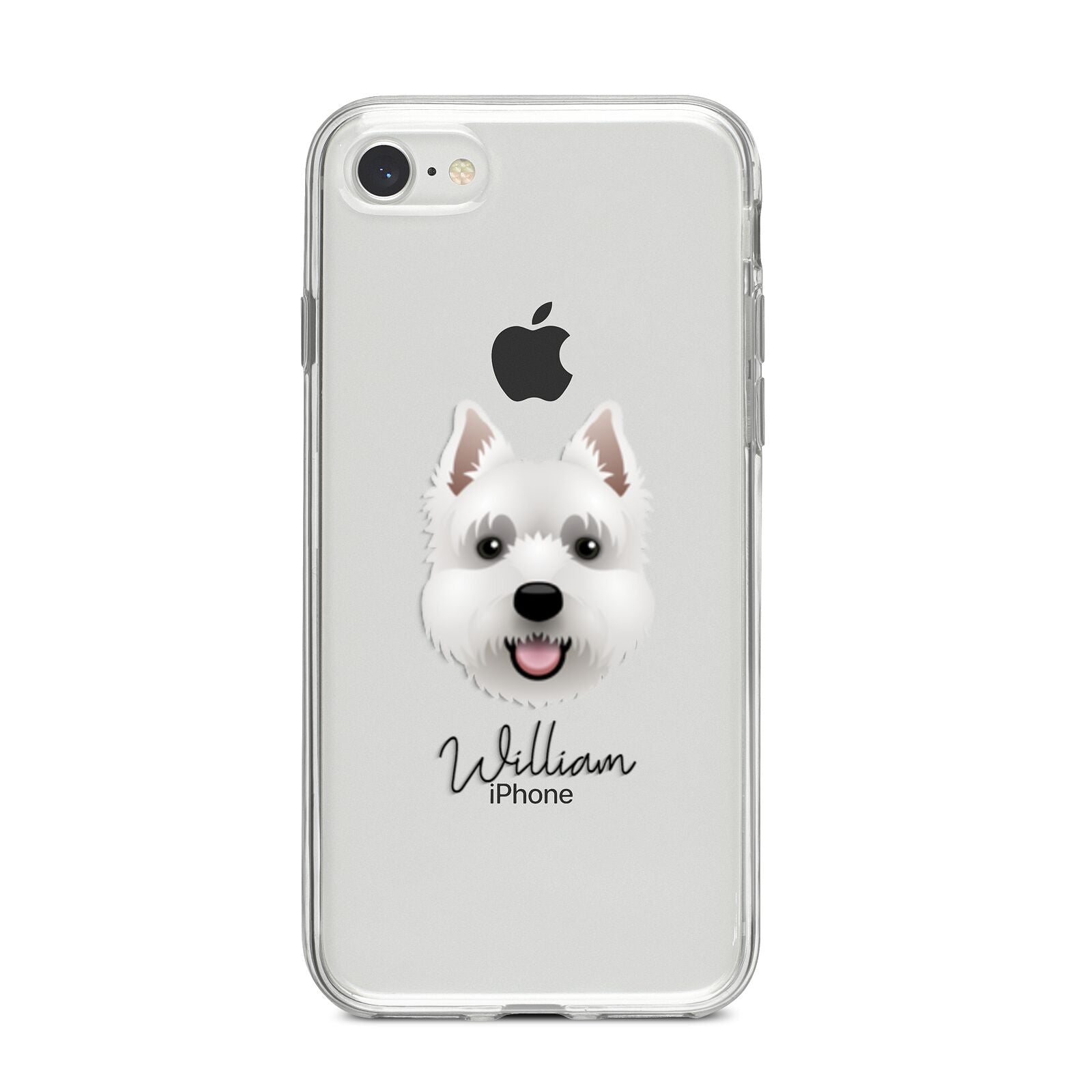 West Highland White Terrier Personalised iPhone 8 Bumper Case on Silver iPhone