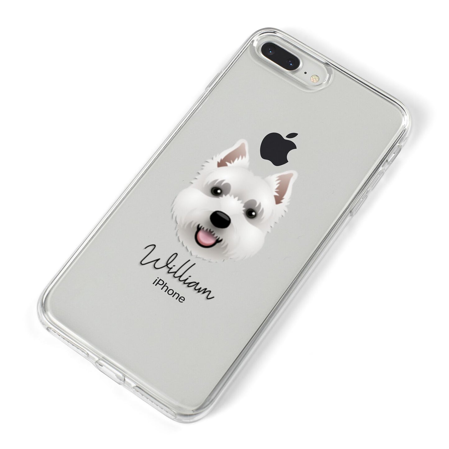 West Highland White Terrier Personalised iPhone 8 Plus Bumper Case on Silver iPhone Alternative Image