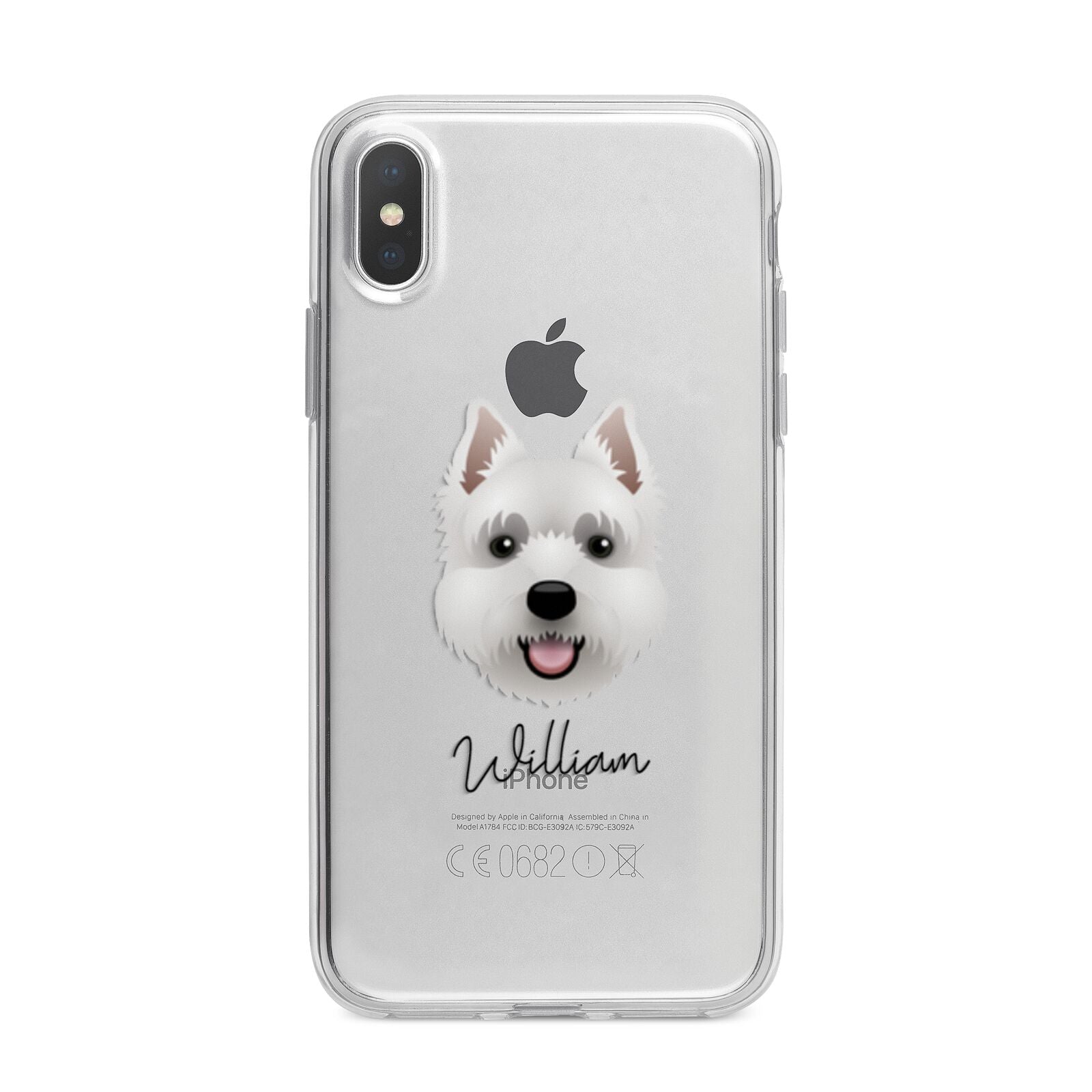 West Highland White Terrier Personalised iPhone X Bumper Case on Silver iPhone Alternative Image 1