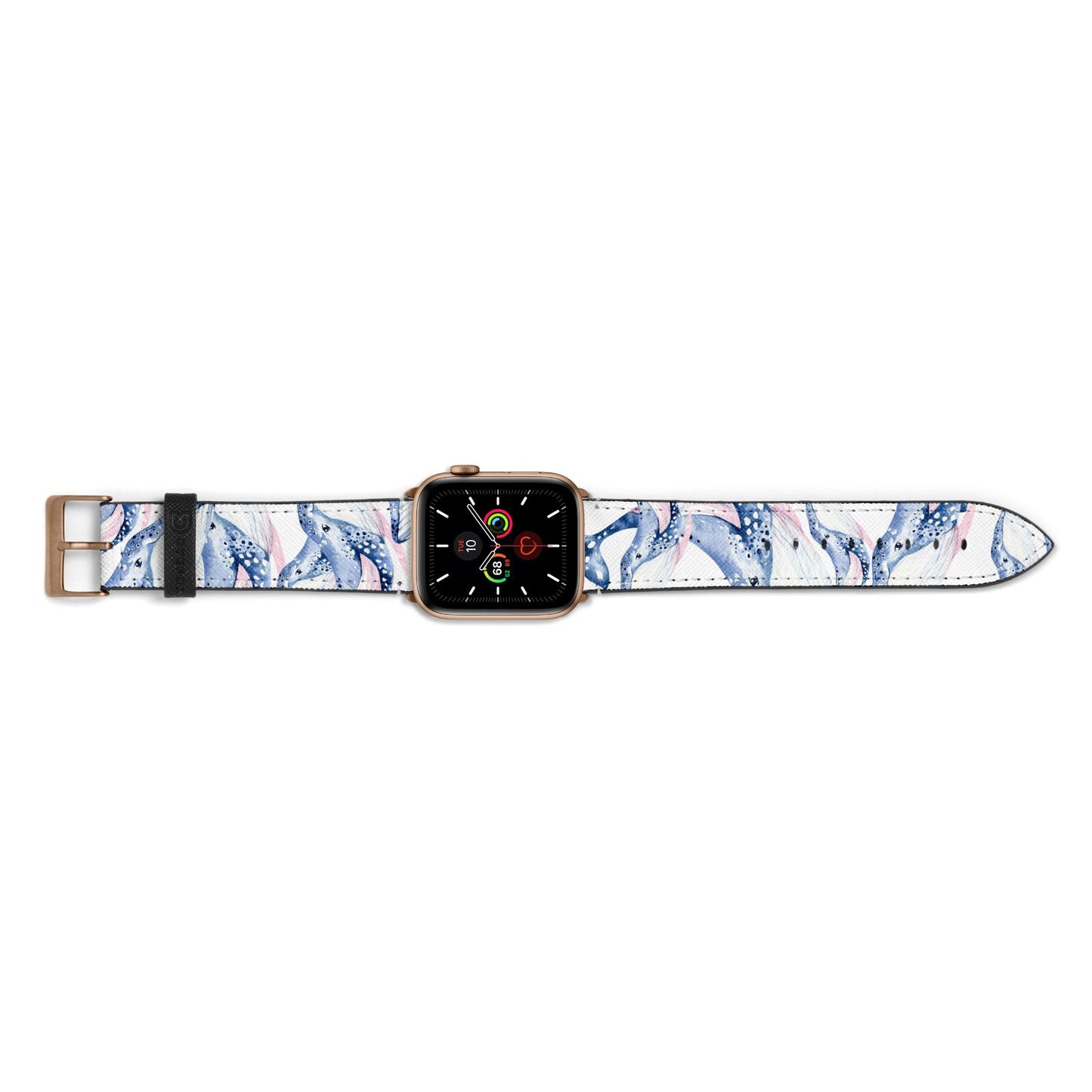 Whale Apple Watch Strap Landscape Image Gold Hardware