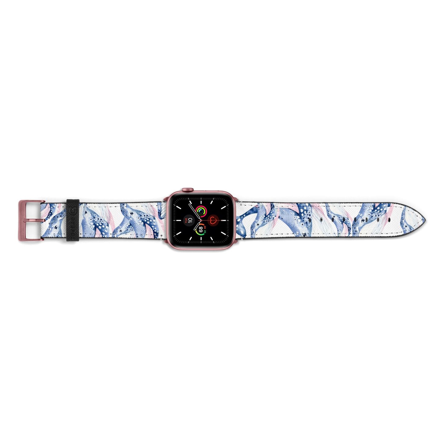 Whale Apple Watch Strap Landscape Image Rose Gold Hardware