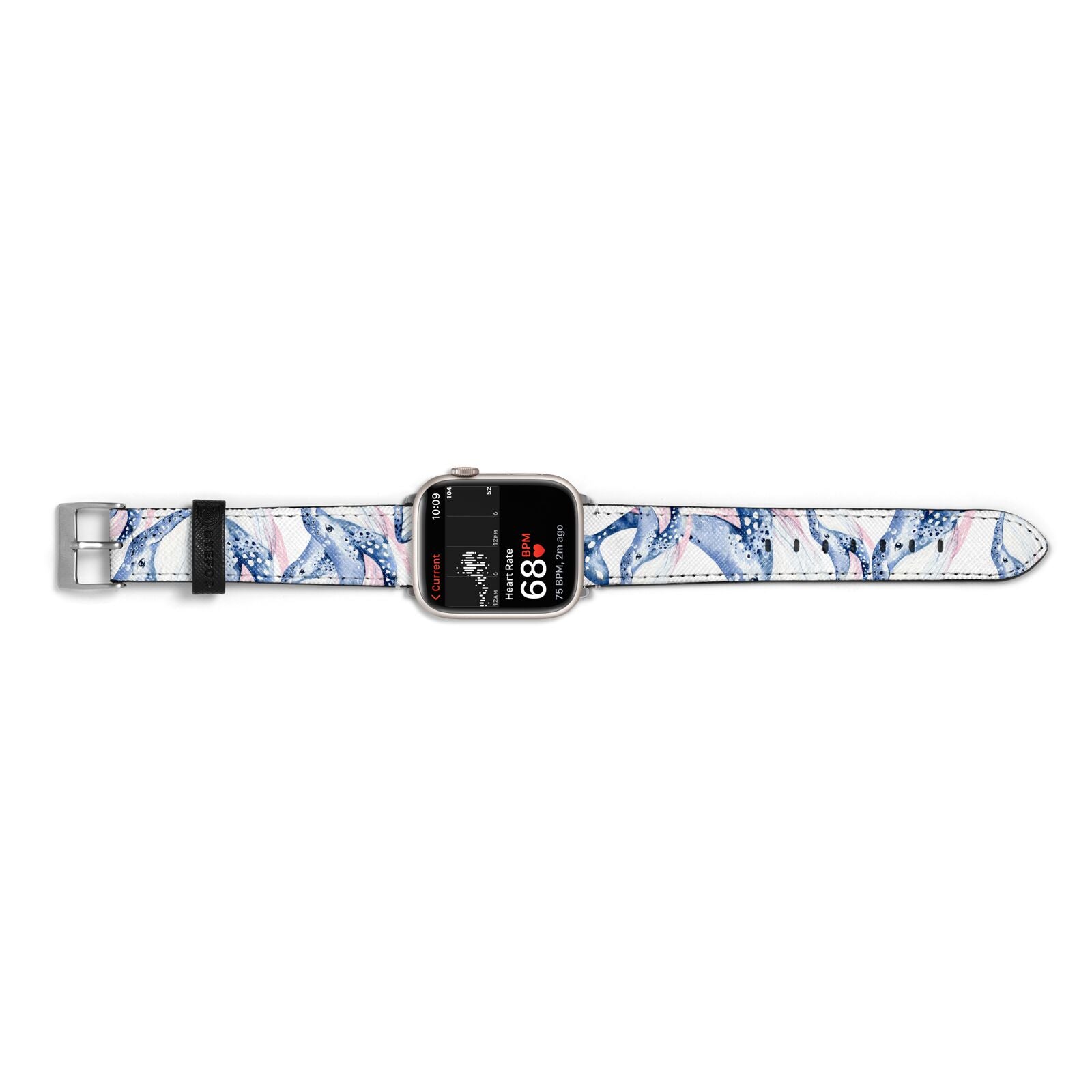 Whale Apple Watch Strap Size 38mm Landscape Image Silver Hardware