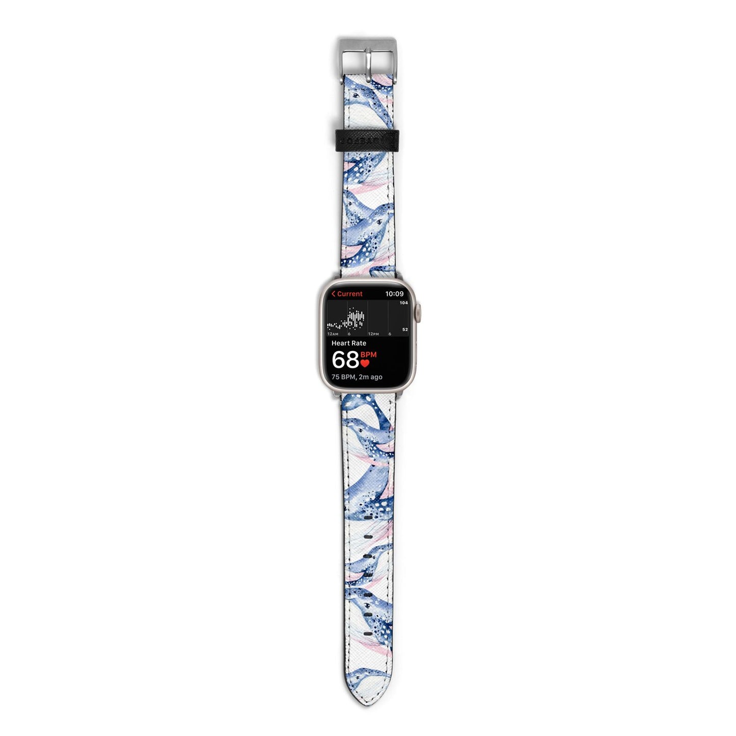 Whale Apple Watch Strap Size 38mm with Silver Hardware