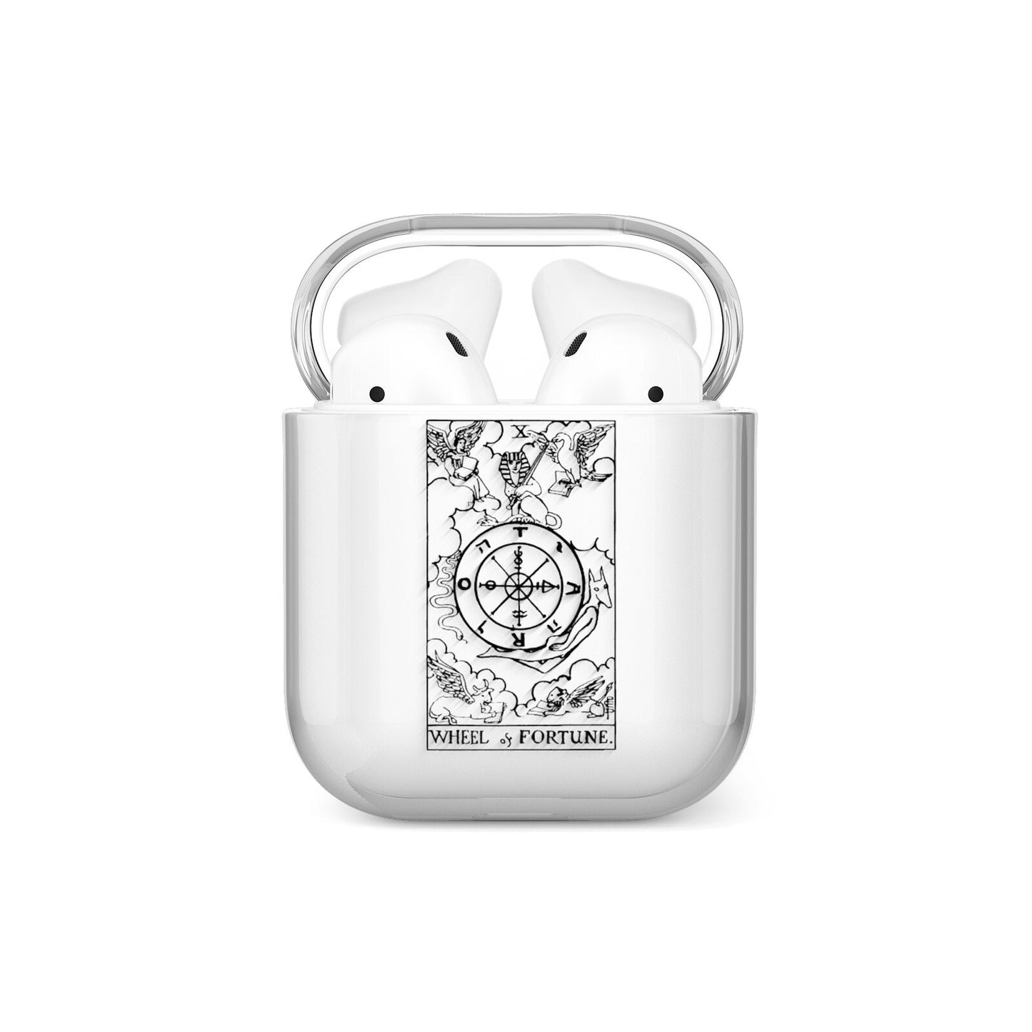 Wheel of Fortune Monochrome Tarot Card AirPods Case