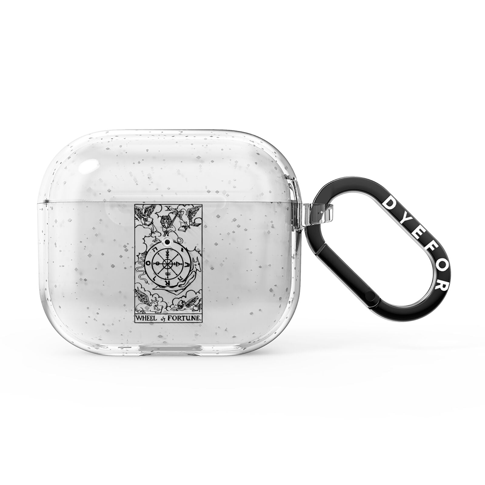 Wheel of Fortune Monochrome Tarot Card AirPods Glitter Case 3rd Gen