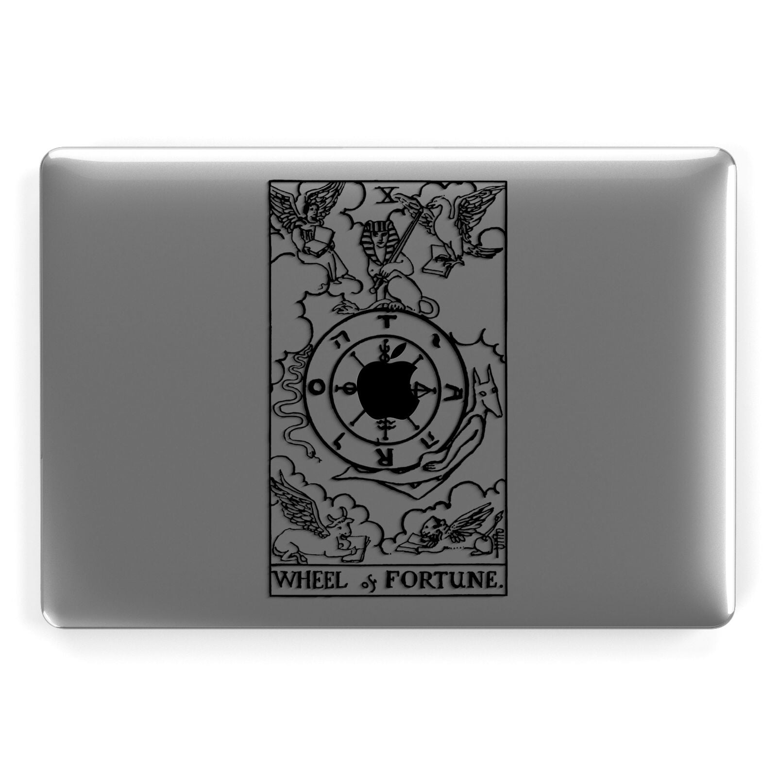 Wheel of Fortune Monochrome Tarot Card Apple MacBook Case