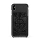 Wheel of Fortune Monochrome Tarot Card Apple iPhone Xs Max Impact Case Black Edge on Black Phone