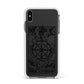 Wheel of Fortune Monochrome Tarot Card Apple iPhone Xs Max Impact Case White Edge on Black Phone