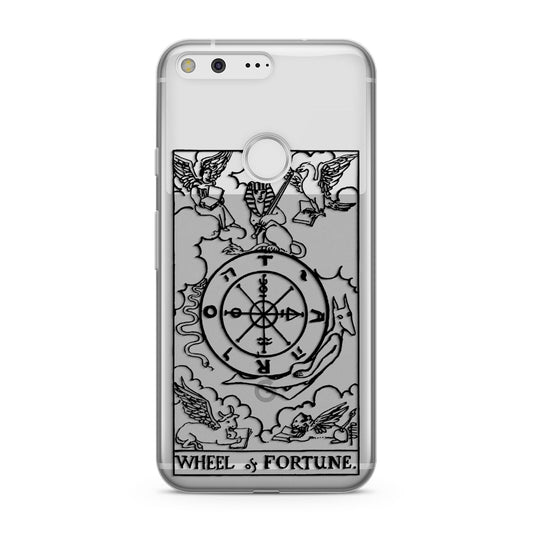 Wheel of Fortune Monochrome Tarot Card Google Pixel Case