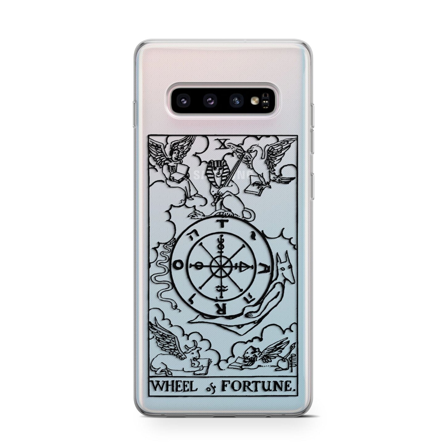 Wheel of Fortune Monochrome Tarot Card Protective Samsung Galaxy Case